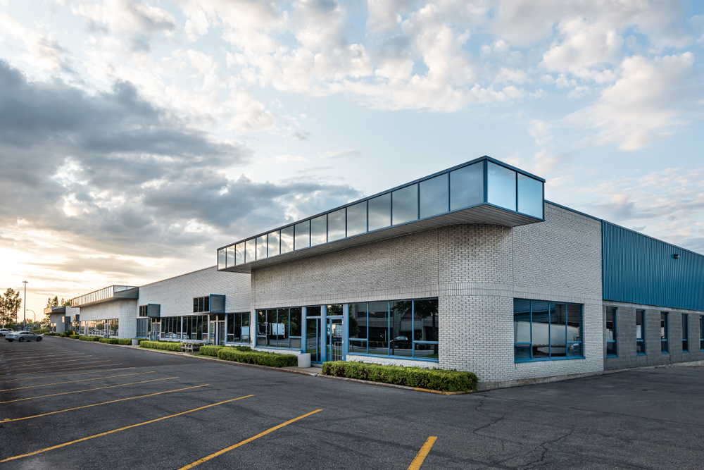 Exterior facade of a business with one-way glass