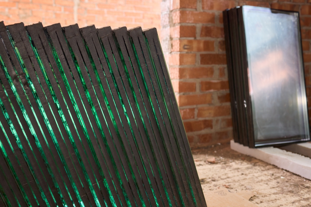 Stacked panes of commercial glass