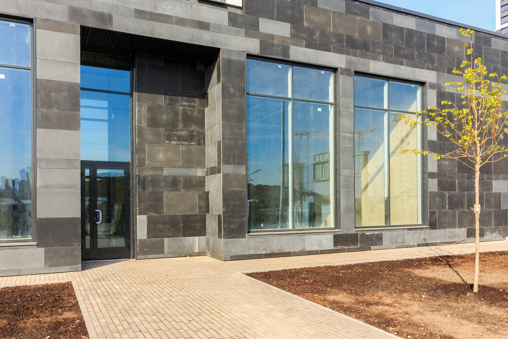 IGUs in a modern commercial storefront